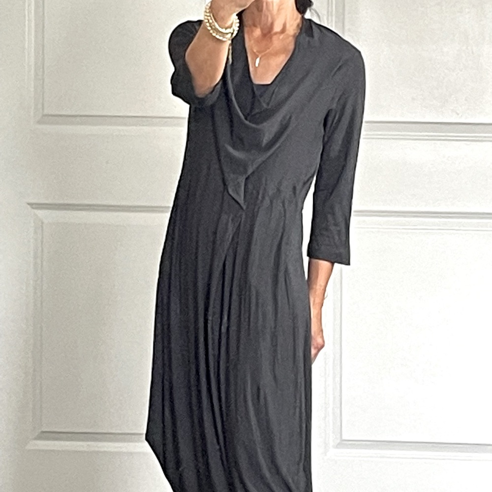 Veronique Miljkovitch Rayon Drapery Dress size M